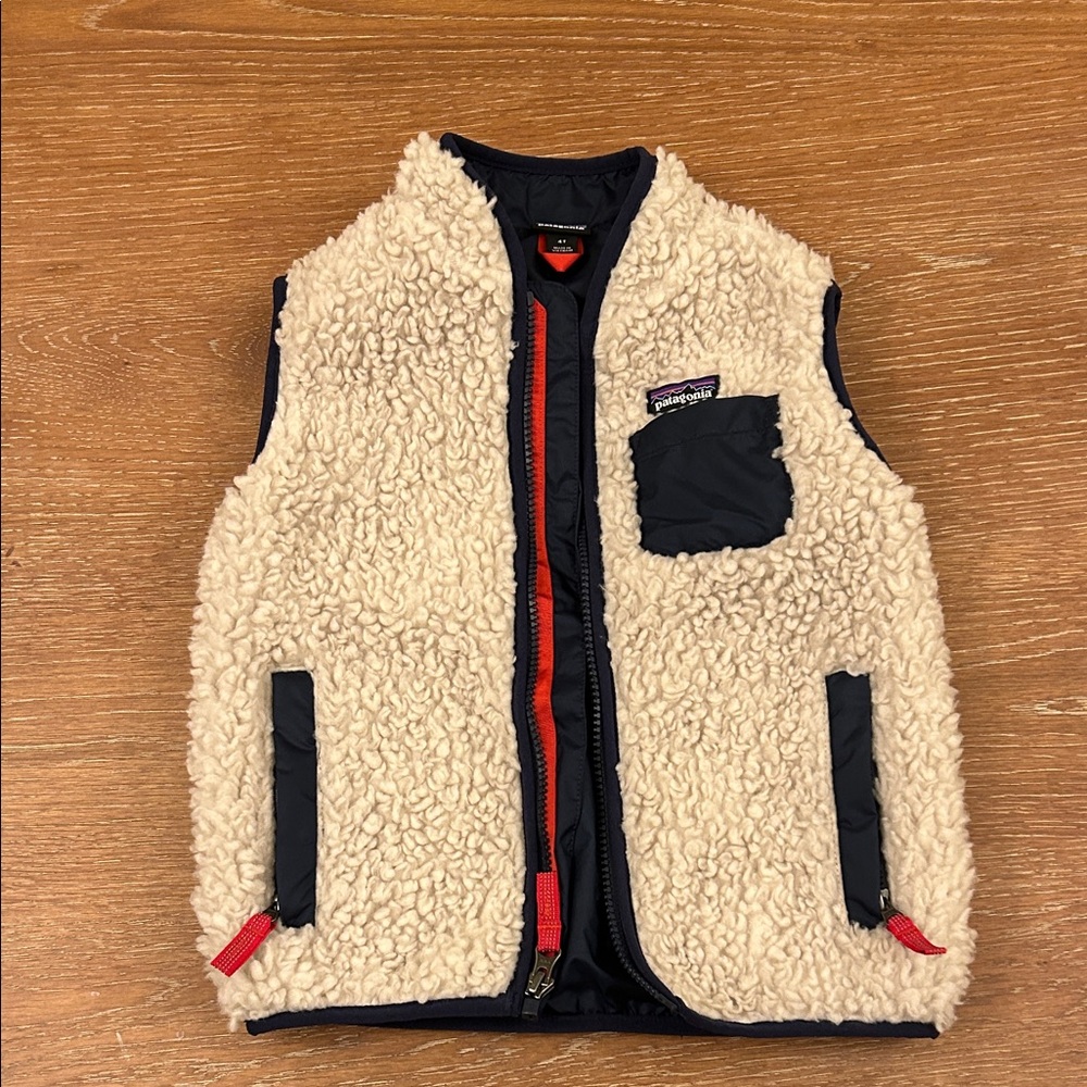 Patagonia Cream and Black Fleece Vest